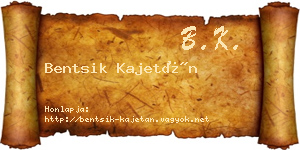 Bentsik Kajetán névjegykártya